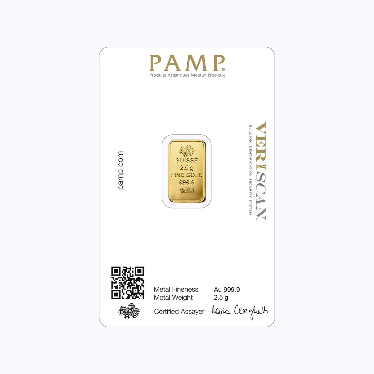 PAMP - 2.5 Grams Investment Gold Bar (999.9) view 2