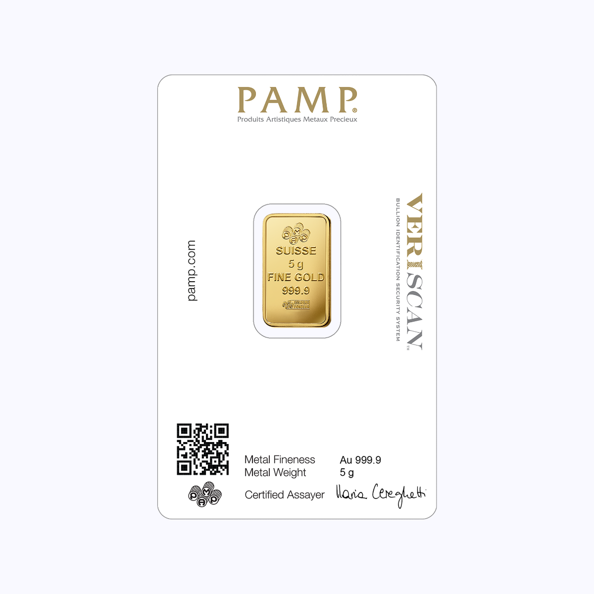 PAMP - 5 Grams Investment Gold Bar (999.9) view 2