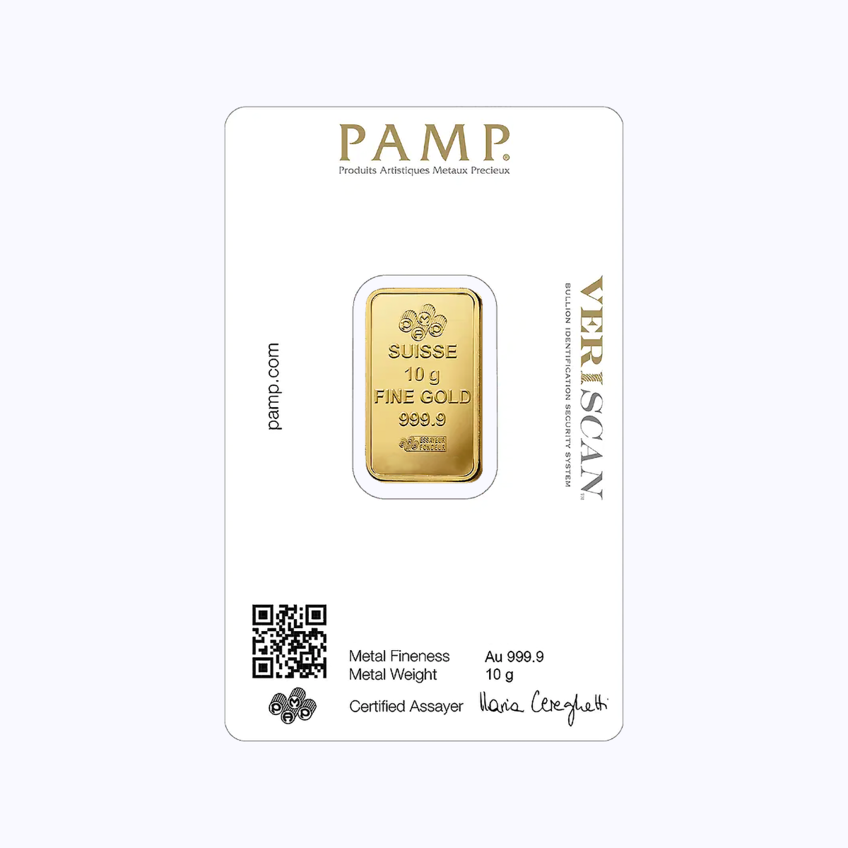 PAMP - 10 Grams Investment Gold Bar (999.9) view 2